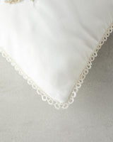 Premium Embroidered Punch Needle Decorative Cushion Ecru