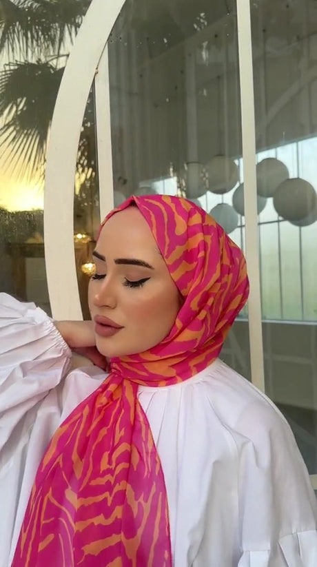 Zebra Print Chiffon Shawl Lightweight & Stylish - TryAladdin