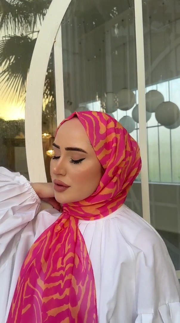 Zebra Print Chiffon Shawl Lightweight & Stylish - TryAladdin