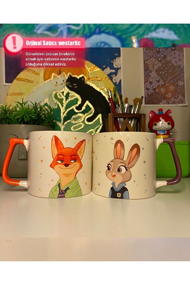 Zootropolis Nick & Judy Couple Mugs - 2 - Piece Coffee & Tea Set - TryAladdin