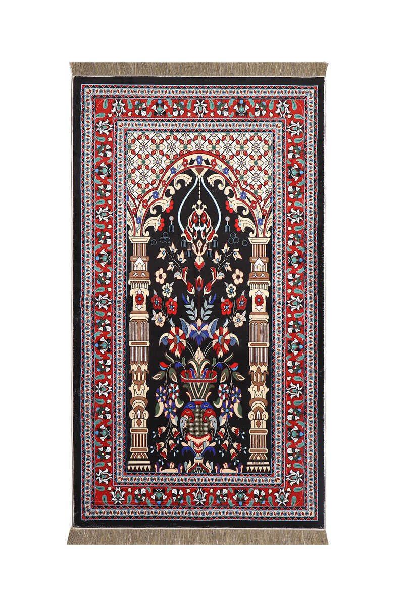 Bursa Ipek | Black Bamboo Carpet Prayer Rug