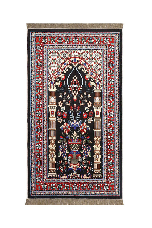 Bursa Ipek | Black Bamboo Carpet Prayer Rug