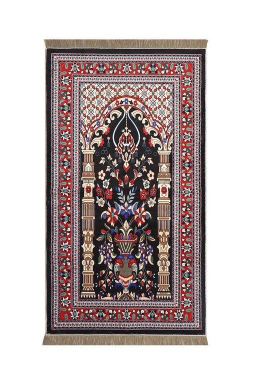 Bursa Ipek | Black Bamboo Carpet Prayer Rug Bursa Ipek Prayer Rug