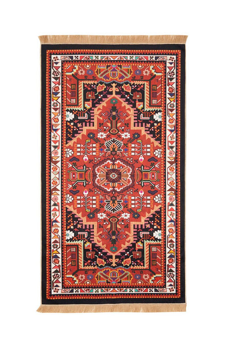 Bursa Ipek | Black Velvet Carpet Prayer Rug Bursa Ipek Prayer Rug