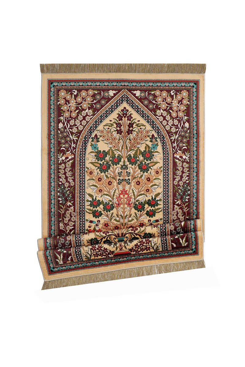 Bursa Ipek | Camel Bamboo Carpet Prayer Rug