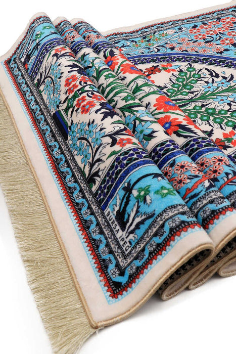 Bursa Ipek | Ecru Bamboo Carpet Prayer Rug Bursa Ipek Prayer Rug