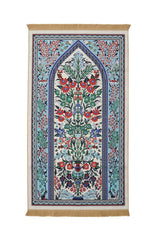 Bursa Ipek | Ecru Velvet Carpet Prayer Rug