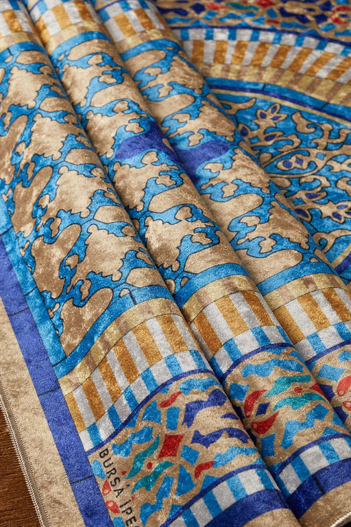 Bursa Ipek | Gold Velvet Carpet Prayer Rug
