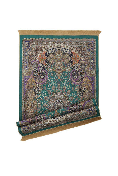 Bursa Ipek | Green Velvet Carpet Prayer Rug New