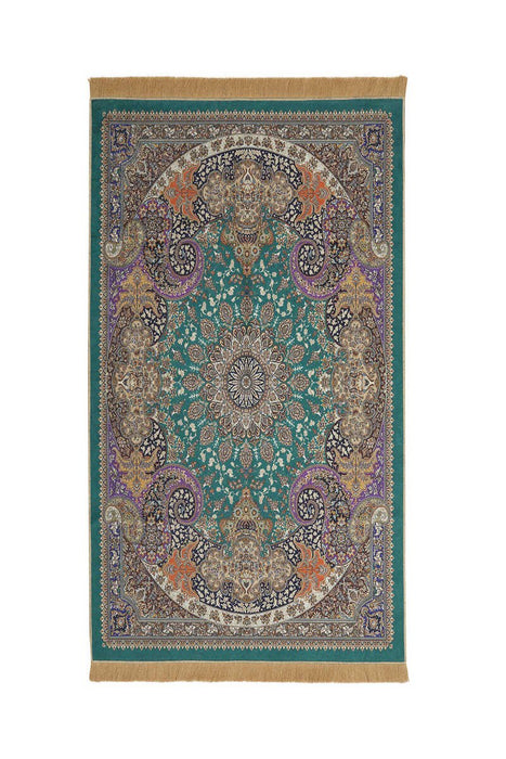 Bursa Ipek | Green Velvet Carpet Prayer Rug New