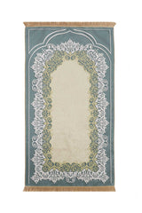 Bursa Ipek | Green Velvet Carpet Prayer Rug New