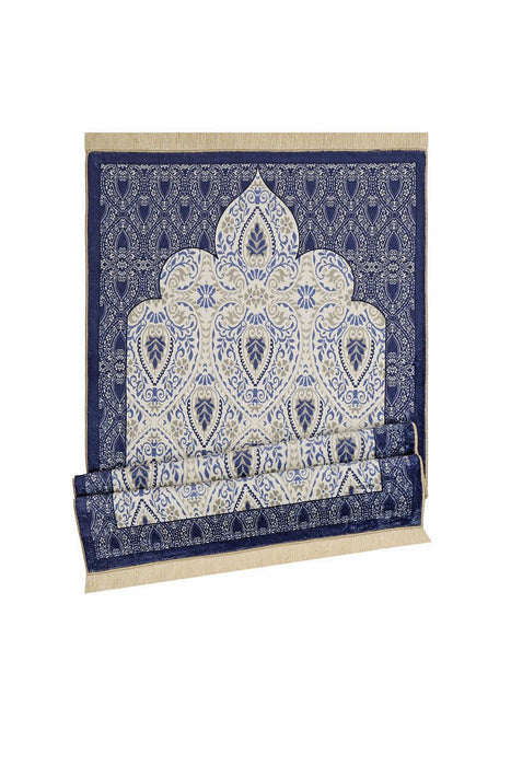 Bursa Ipek | Navy Blue Bamboo Carpet Prayer Rug