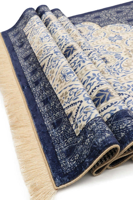 Bursa Ipek | Navy Blue Bamboo Carpet Prayer Rug