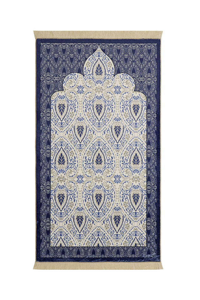 Bursa Ipek | Navy Blue Bamboo Carpet Prayer Rug