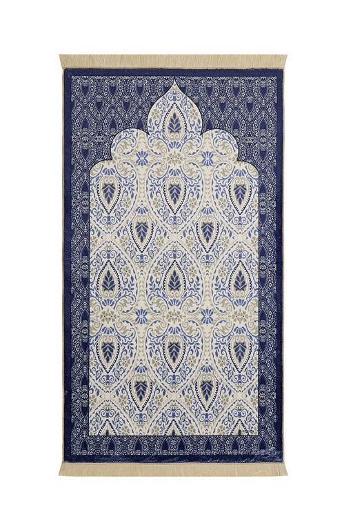 Bursa Ipek | Navy Blue Bamboo Carpet Prayer Rug Bursa Ipek Prayer Rug