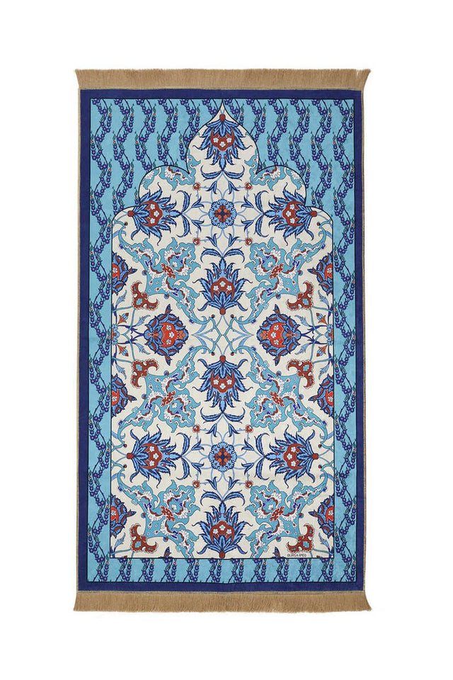 Bursa Ipek | Navy Blue Velvet Carpet Prayer Rug