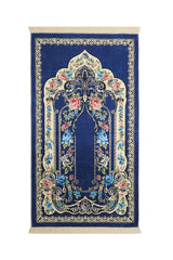 Bursa Ipek | Navy Blue Velvet Carpet Prayer Rug