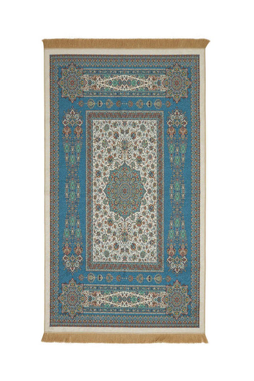 Bursa Ipek | Petrol Blue Velvet Carpet Prayer Rug