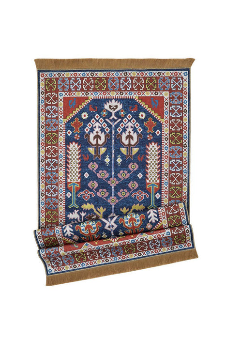 Bursa Ipek | Red Velvet Carpet Prayer Rug Bursa Ipek Prayer Rug