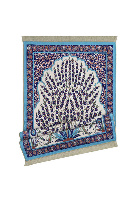 Bursa Ipek | Turquoise Bamboo Carpet Prayer Rug Bursa Ipek Prayer Rug