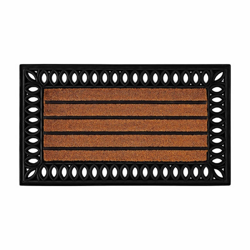 Cashmere Rug with Rubber-Edged Striped Coco Doormat