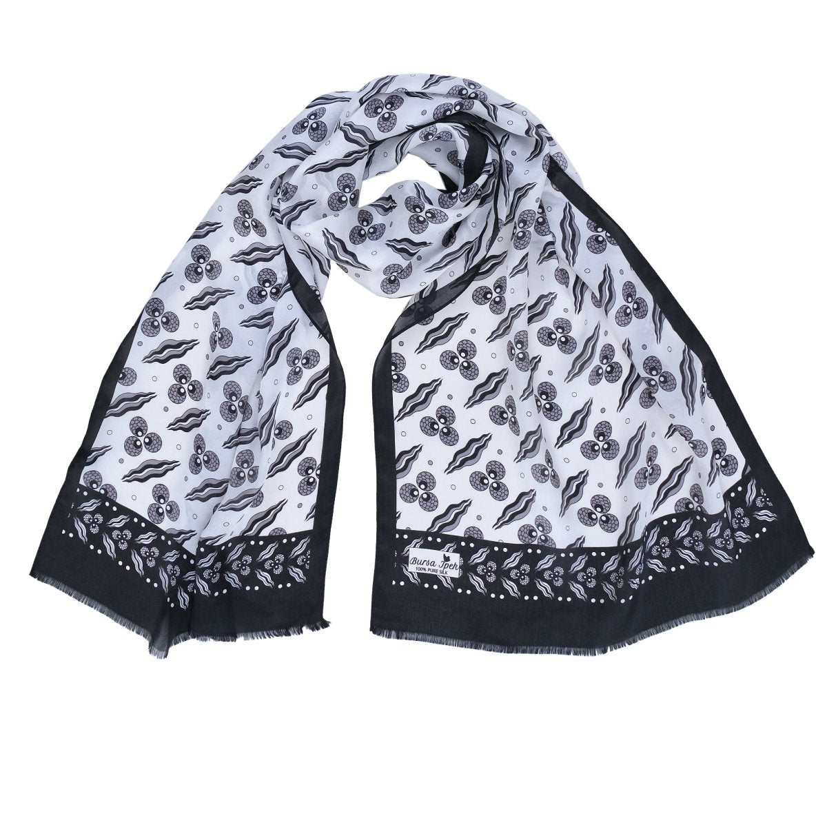Cintemani Breathable Silk Scarf in Black Color - TryAladdin