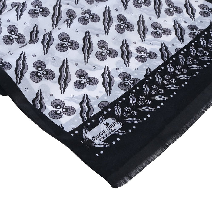 Cintemani Breathable Silk Scarf in Black Color Bursa İpek Scarves