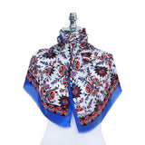 Cintemani Breathable Silk Scarf in Blue & Orange