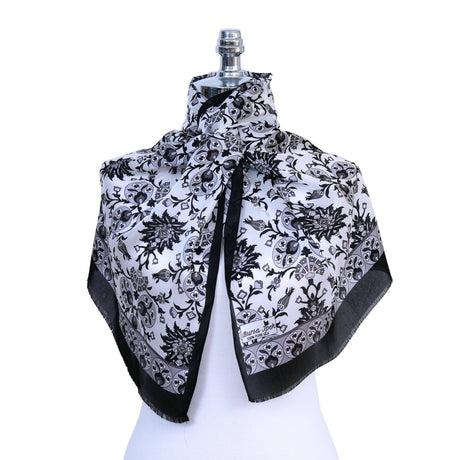 Cintemani Breathable Silk Scarf in Charcoal & Gray