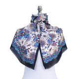 Cintemani Breathable Silk Scarf in Serene Blue and Black