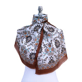 Cintemani Breathable Silk Scarf in Shiny Brown and Vibrant Orange