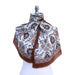 Cintemani Breathable Silk Scarf in Shiny Brown and Vibrant Orange