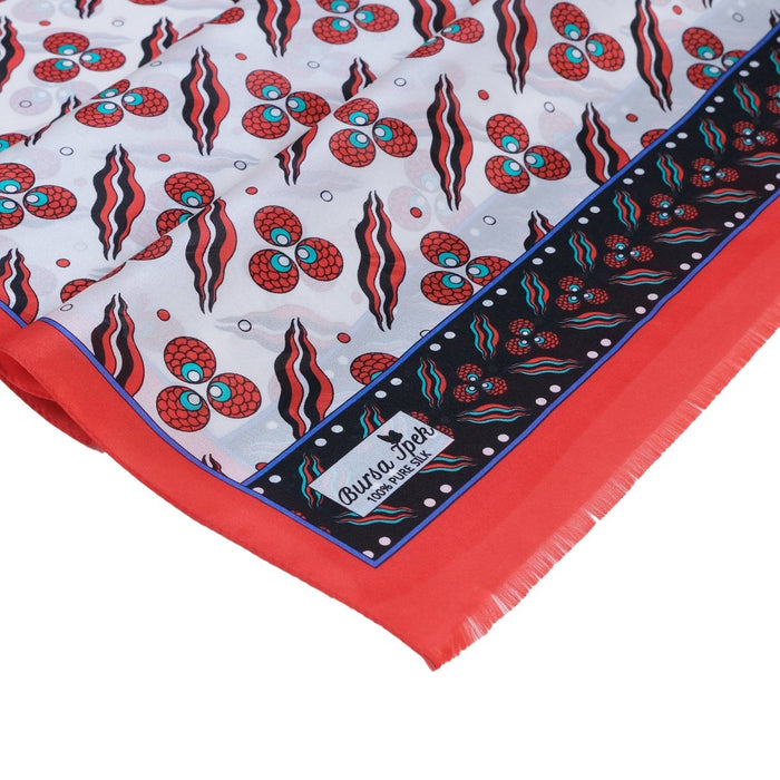 Cintemani Breathable Silk Scarf in Vibrant Red Color Bursa İpek Scarves