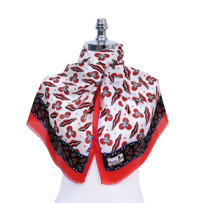 Cintemani Breathable Silk Scarf in Vibrant Red Color