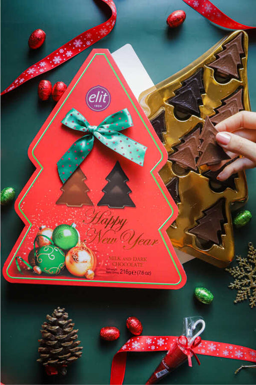 Elit | Christmas Pine Tree Madlen Chocolate Box - Gluten Free - 216g