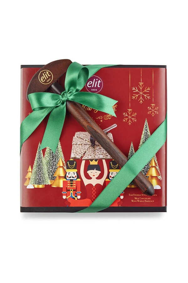 Elit | Nutcracker Christmas Special Hammer Beyoğlu Hazelnut Milk Chocolate Wooden Box - Gluten Free - 600g