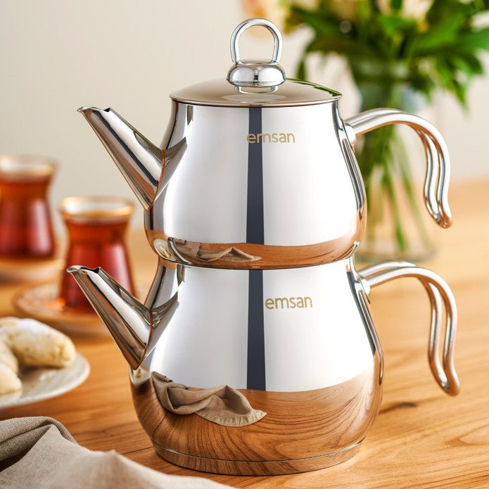 Emsan Lina Midi Tea Set Stainless Steel Karaca Coffee & Tea Pots