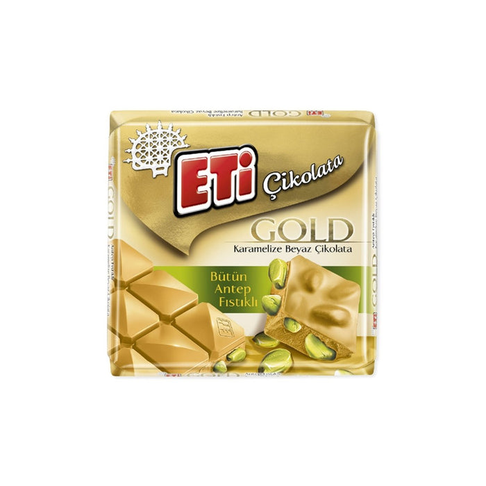 Eti Gold Caramelized Square Chocolate With Pistachios Eti Chocolate