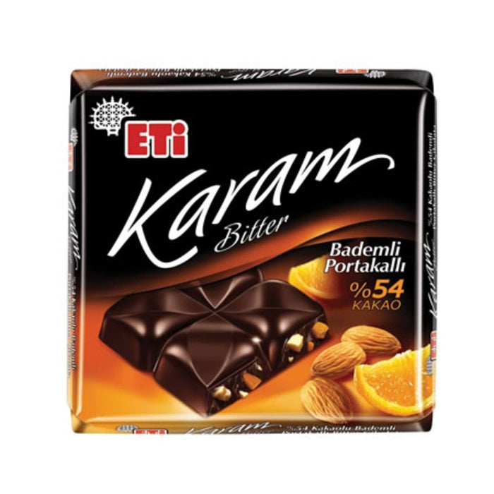 Eti Karam 54% Bitter Chocolate With Almond & Orange Eti Chocolate