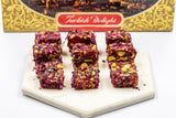 Eyup Sultan Turkish Delight Pistachio Pomegranate Wick with Rose Petals - The Indispensable Dessert