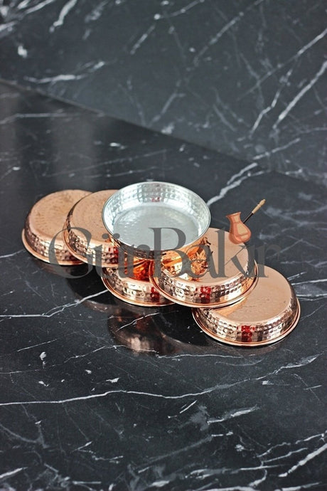 Gur Bakir | Classic Copper Dish for Snacks - 6 Pieces (11cm)