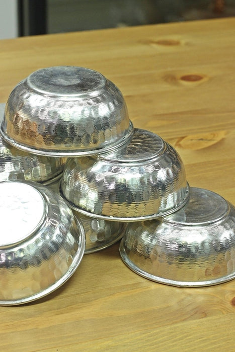 Gur Bakir | Mini Inner and Outer Tinned Copper Bowl - 6 Pieces (8.5cm)