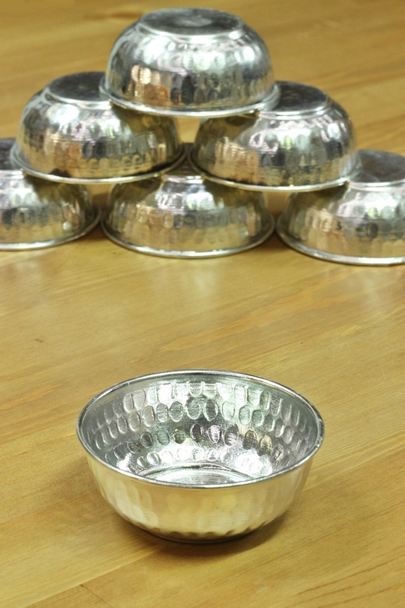 Gur Bakir | Mini Inner and Outer Tinned Copper Bowl - 6 Pieces (8.5cm)