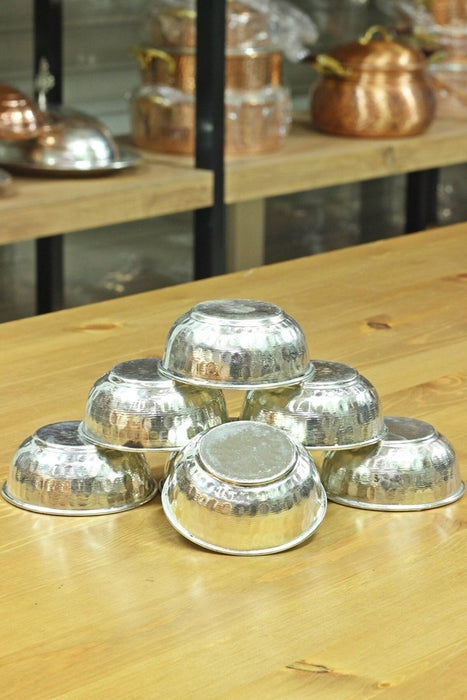 Gur Bakir | Mini Inner and Outer Tinned Copper Bowl - 6 Pieces (8.5cm)