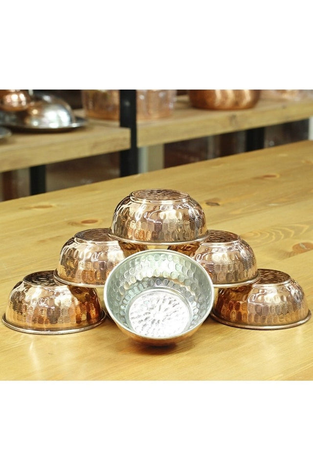 Gur Bakir | Mini Red Copper Bowl Set - 6 Pieces (8.5cm)