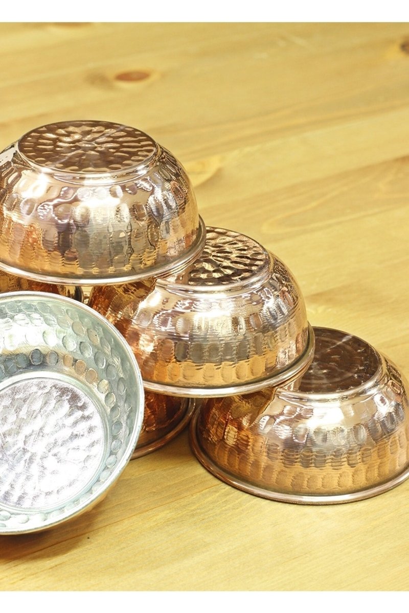 Gur Bakir | Mini Red Copper Bowl Set - 6 Pieces (8.5cm)