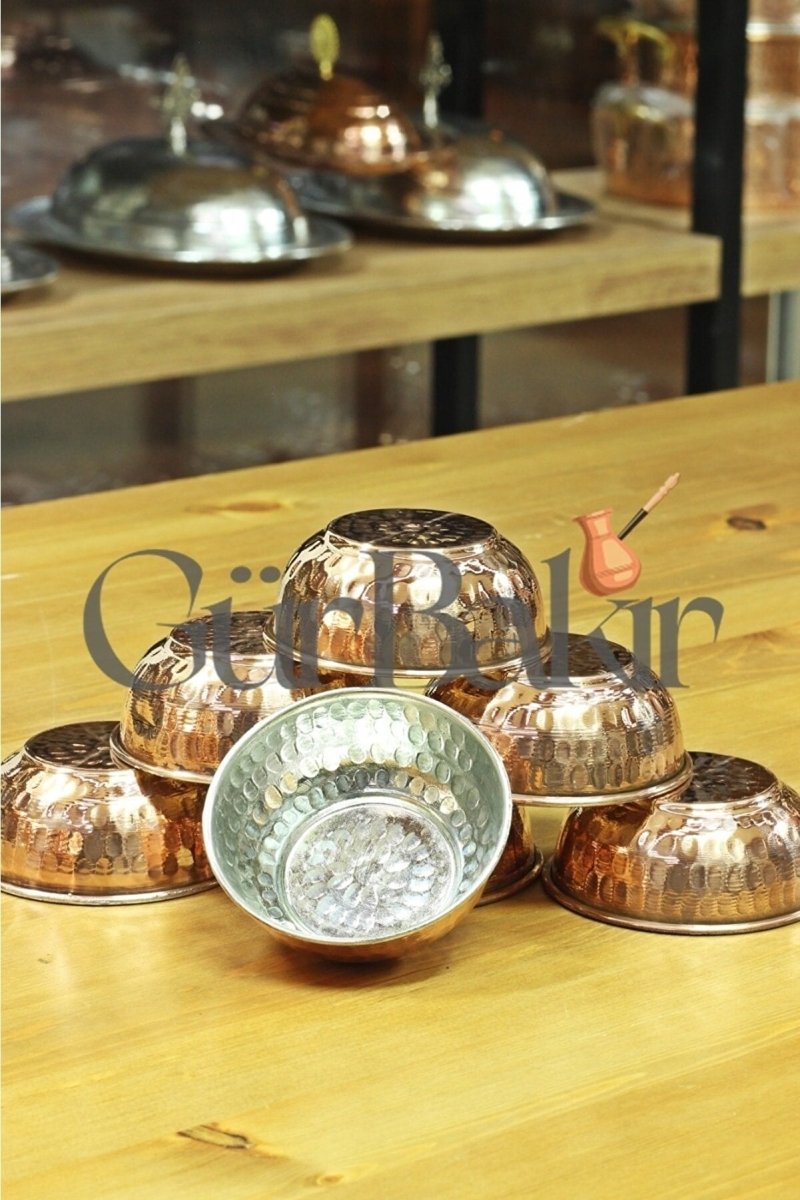 Gur Bakir | Mini Red Copper Bowl Set - 6 Pieces (8.5cm)