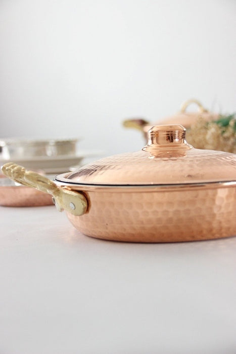Gur Bakir | Thick Copper Pan with Copper Lid (16cm)