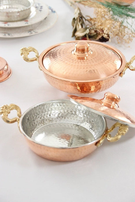 Gur Bakir | Thick Copper Pan with Copper Lid (18cm) Gur Bakir Saucepans