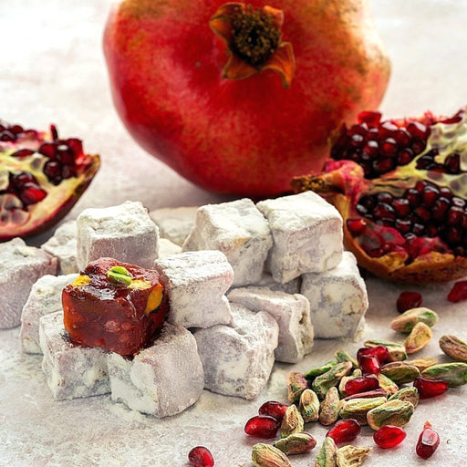 Haci Bekir Exclusive Turkish Delight with Pistachio and Pomegranate - Unique Consistency Lokums